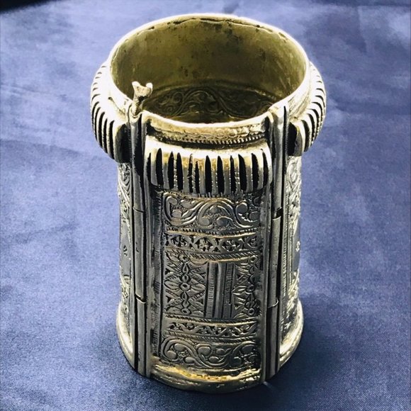 single   Golden Tribal Cuff Handmade Afghan Vintage Kuchi Handcuff - Picture 2 of 6